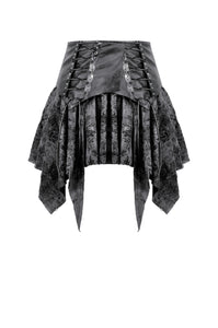 Shattered Butterfly Punk Skirt with Leather Lace-Up  KW391