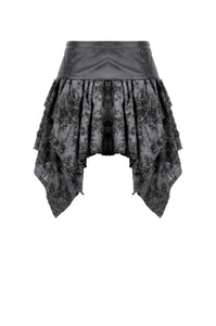 Shattered Butterfly Punk Skirt with Leather Lace-Up  KW391