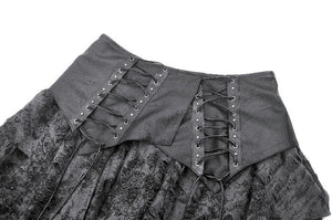 Shattered Butterfly Punk Skirt with Leather Lace-Up  KW391