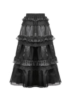Load image into Gallery viewer, Gothic Moonlit Rose Layered Maxi Petticoat Skirt KW392