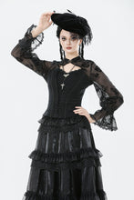 Load image into Gallery viewer, Gothic Moonlit Rose Layered Maxi Petticoat Skirt KW392
