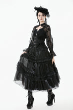 Load image into Gallery viewer, Gothic Moonlit Rose Layered Maxi Petticoat Skirt KW392
