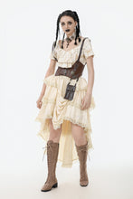 Load image into Gallery viewer, Steampunk Ruffled Skirt with Pleated Trim and Adjustable Waist KW394