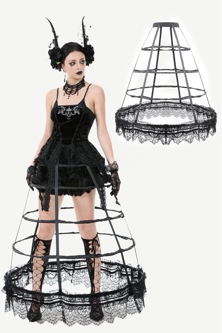 Retro Lace Petticoat with Multi-Layered Boning and Ruffled Hem KW398  DARK  IN LOVE