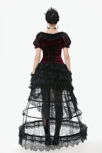 Retro Lace Petticoat with Multi-Layered Boning and Ruffled Hem KW398