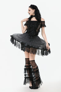 Ballet-Inspired Lace Petticoat with Layered Boning and Bow Details KW399