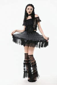 Ballet-Inspired Lace Petticoat with Layered Boning and Bow Details KW399