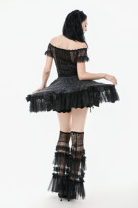 Ballet-Inspired Lace Petticoat with Layered Boning and Bow Details KW399