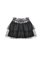 Load image into Gallery viewer, Punk Mesh-Layered Skirt with D-Ring Ties Waist KW401