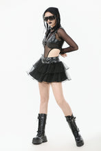 Load image into Gallery viewer, Punk Mesh-Layered Skirt with D-Ring Ties Waist KW401