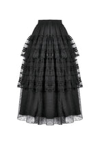 Load image into Gallery viewer, Polka Dot Tiered Lace Skirt with Ruched Mesh and Irregular Net Trim KW402