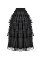Load image into Gallery viewer, Polka Dot Tiered Lace Skirt with Ruched Mesh and Irregular Net Trim KW402