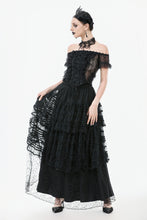 Load image into Gallery viewer, Polka Dot Tiered Lace Skirt with Ruched Mesh and Irregular Net Trim KW402