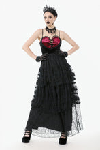 Load image into Gallery viewer, Polka Dot Tiered Lace Skirt with Ruched Mesh and Irregular Net Trim KW402