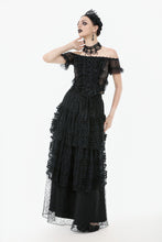 Load image into Gallery viewer, Polka Dot Tiered Lace Skirt with Ruched Mesh and Irregular Net Trim KW402