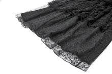 Load image into Gallery viewer, Polka Dot Tiered Lace Skirt with Ruched Mesh and Irregular Net Trim KW402