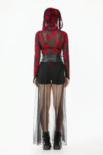 Load image into Gallery viewer, Rebel Leather and Mesh Maxi Skirt with Lace-Up Waist and Eyelet Detail KW403