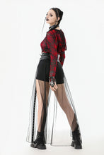 Load image into Gallery viewer, Rebel Leather and Mesh Maxi Skirt with Lace-Up Waist and Eyelet Detail KW403