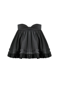 Chic Mini Skirt with Bow Waist and Pleated Hem KW405