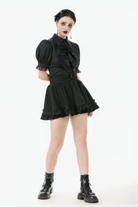 Chic Mini Skirt with Bow Waist and Pleated Hem KW405
