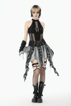 Load image into Gallery viewer, Black &amp; White Plaid Patchwork Locomotive Skirt KW411