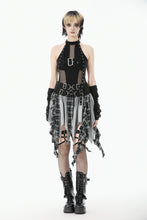 Load image into Gallery viewer, Black &amp; White Plaid Patchwork Locomotive Skirt KW411