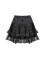 Load image into Gallery viewer, Punk Black Wide-Waistband Skirt KW417