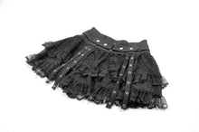 Load image into Gallery viewer, Punk Black Wide-Waistband Skirt KW417
