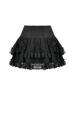 Load image into Gallery viewer, Punk Eyelet Lace Layered Mini Skirt KW420 - Gothlolibeauty