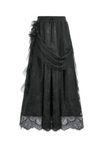 Load image into Gallery viewer, Gothic Court Floral Pleated Tulle Maxi Skirt KW422