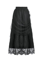 Load image into Gallery viewer, Gothic Court Floral Pleated Tulle Maxi Skirt KW422