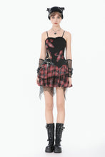 Load image into Gallery viewer, Distressed Plaid Chain-Adorned Punk Skirt KW427 - Gothlolibeauty