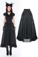 Load image into Gallery viewer, Silken Mist Rose Baroque Lace Layered Maxi Skirt KW429BK - Gothlolibeauty