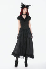 Load image into Gallery viewer, Silken Mist Rose Baroque Lace Layered Maxi Skirt KW429BK - Gothlolibeauty