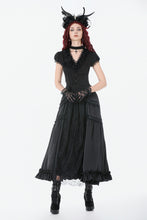 Load image into Gallery viewer, Silken Mist Rose Baroque Lace Layered Maxi Skirt KW429BK - Gothlolibeauty