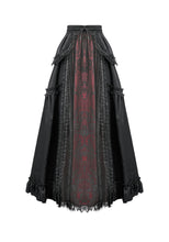 Load image into Gallery viewer, Gothic Crimson-Shadow Lace Court Maxi Skirt KW429RD - Gothlolibeauty