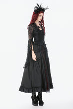 Load image into Gallery viewer, Gothic Crimson-Shadow Lace Court Maxi Skirt KW429RD - Gothlolibeauty