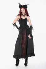 Load image into Gallery viewer, Gothic Crimson-Shadow Lace Court Maxi Skirt KW429RD - Gothlolibeauty