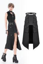 Load image into Gallery viewer, Punk Layered Pocket Cutout Belted Long Skirt KW430 - Gothlolibeauty