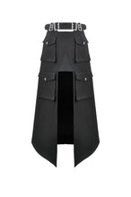 Load image into Gallery viewer, Punk Layered Pocket Cutout Belted Long Skirt KW430 - Gothlolibeauty