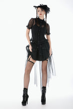 Load image into Gallery viewer, Gothic Tailed Sheer Mesh Petticoat Skirt KW431 - Gothlolibeauty