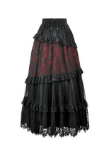Load image into Gallery viewer, Dark Spliced Lace Maxi Skirt KW433 - Gothlolibeauty
