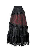 Load image into Gallery viewer, Dark Spliced Lace Maxi Skirt KW433 - Gothlolibeauty