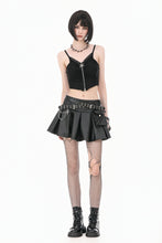 Load image into Gallery viewer, Punk Double Belt Pleated Skirt KW437