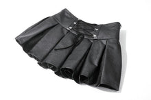 Load image into Gallery viewer, Punk Double Belt Pleated Skirt KW437