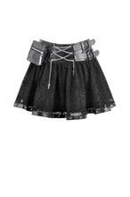 Load image into Gallery viewer, Gothic Lace Chain Cross Mini Skirt KW438
