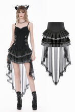 Load image into Gallery viewer, Gothic Punk Vintage Layered Mesh Tail Skirt KW439