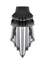 Load image into Gallery viewer, Gothic Punk Vintage Layered Mesh Tail Skirt KW439