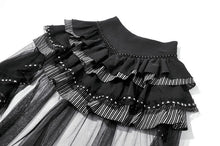 Load image into Gallery viewer, Gothic Punk Vintage Layered Mesh Tail Skirt KW439