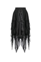 Load image into Gallery viewer, Gothic Shadow Mist Layered Mesh Long Skirt KW440